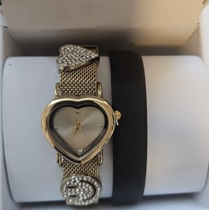 Gold Heart-Shaped Women's Watch